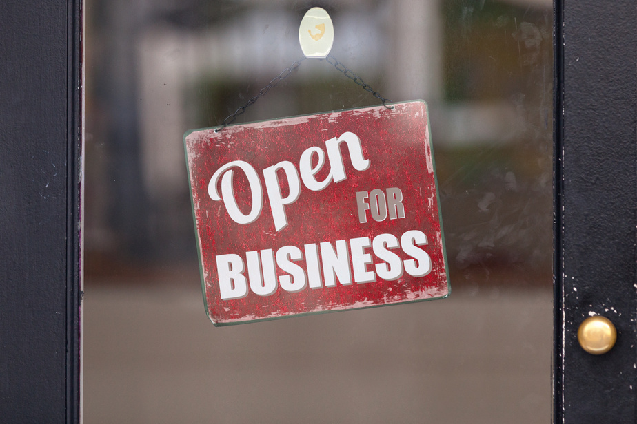 Open for business sign